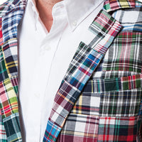 Spinnaker Blazer in Lincoln Patch Madras by Castaway Clothing - Country Club Prep