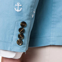 Spinnaker Blazer With Embroidered White Anchor in Slate by Castaway Clothing - Country Club Prep