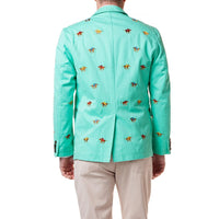 Spinnaker Blazer with Racing Horses in Palm by Castaway Clothing - Country Club Prep