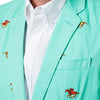 Spinnaker Blazer with Racing Horses in Palm by Castaway Clothing - Country Club Prep
