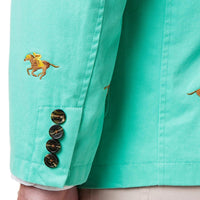 Spinnaker Blazer with Racing Horses in Palm by Castaway Clothing - Country Club Prep