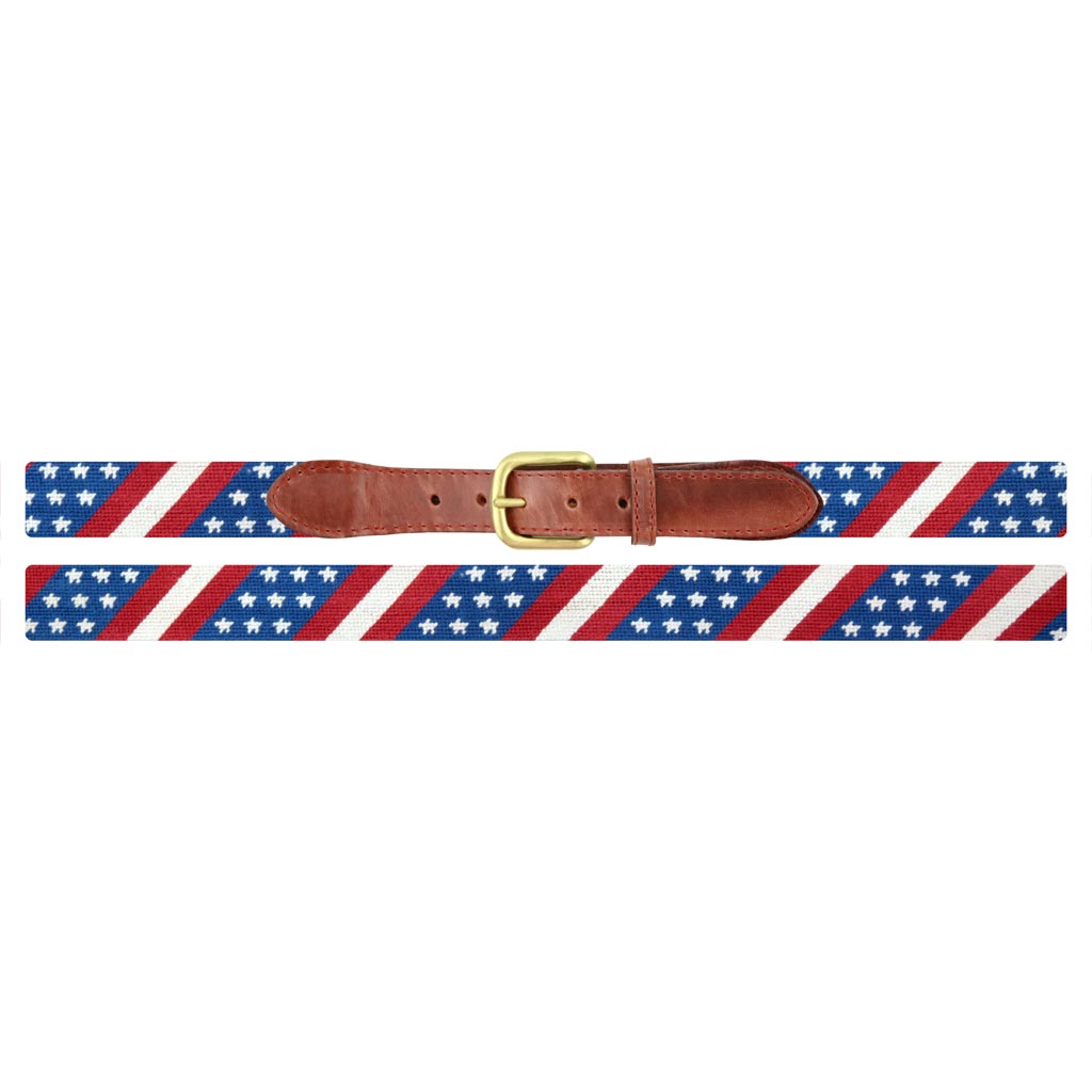 Star Spangled Banner Needlepoint Belt by Smathers & Branson - Country Club Prep