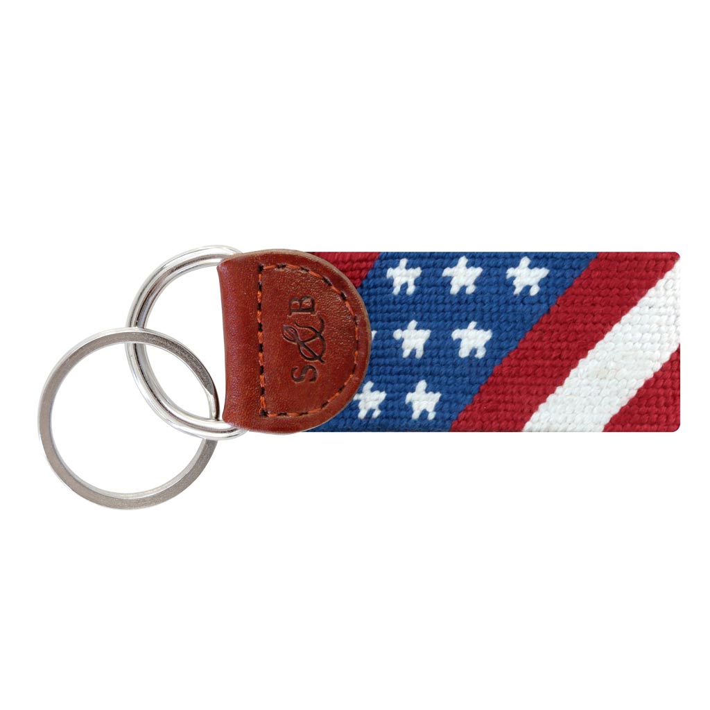 Star Spangled Banner Needlepoint Key Fob by Smathers & Branson - Country Club Prep