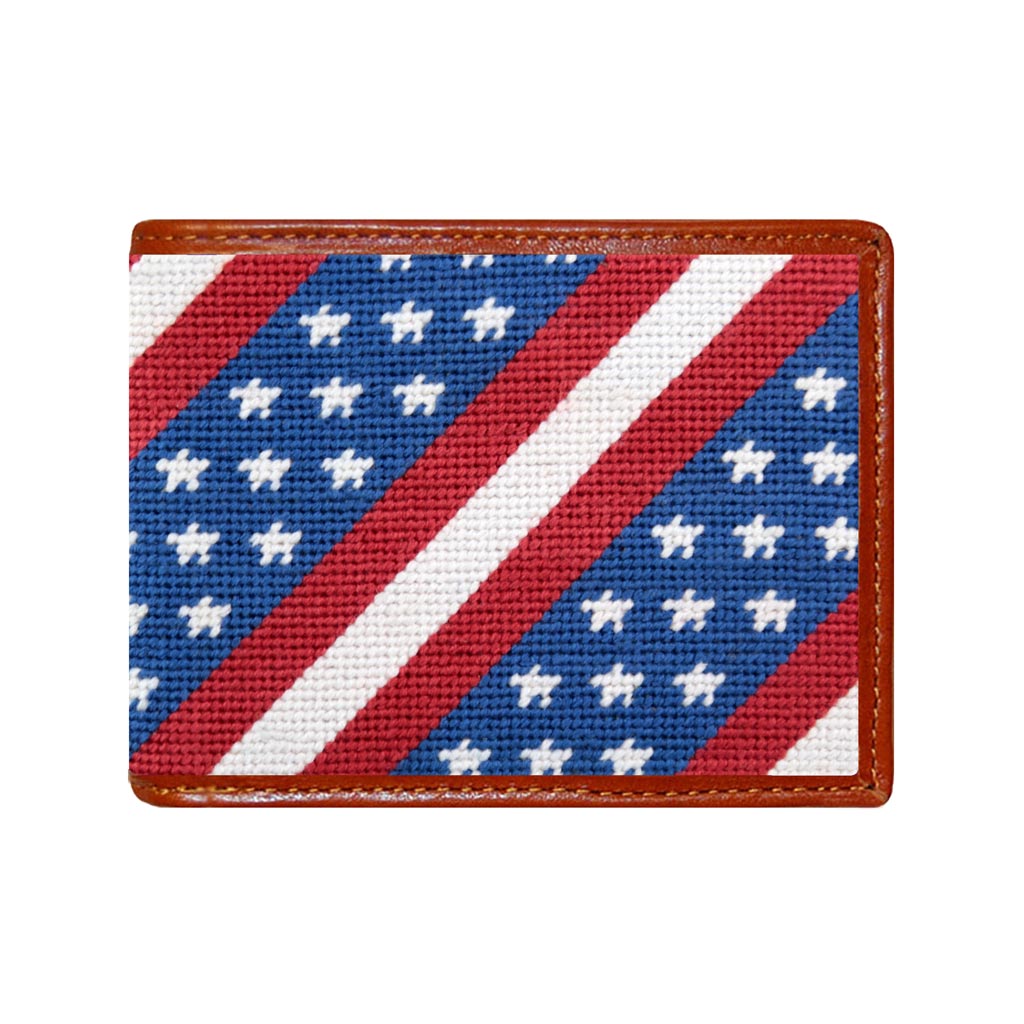 Star Spangled Banner Needlepoint Wallet by Smathers & Branson - Country Club Prep