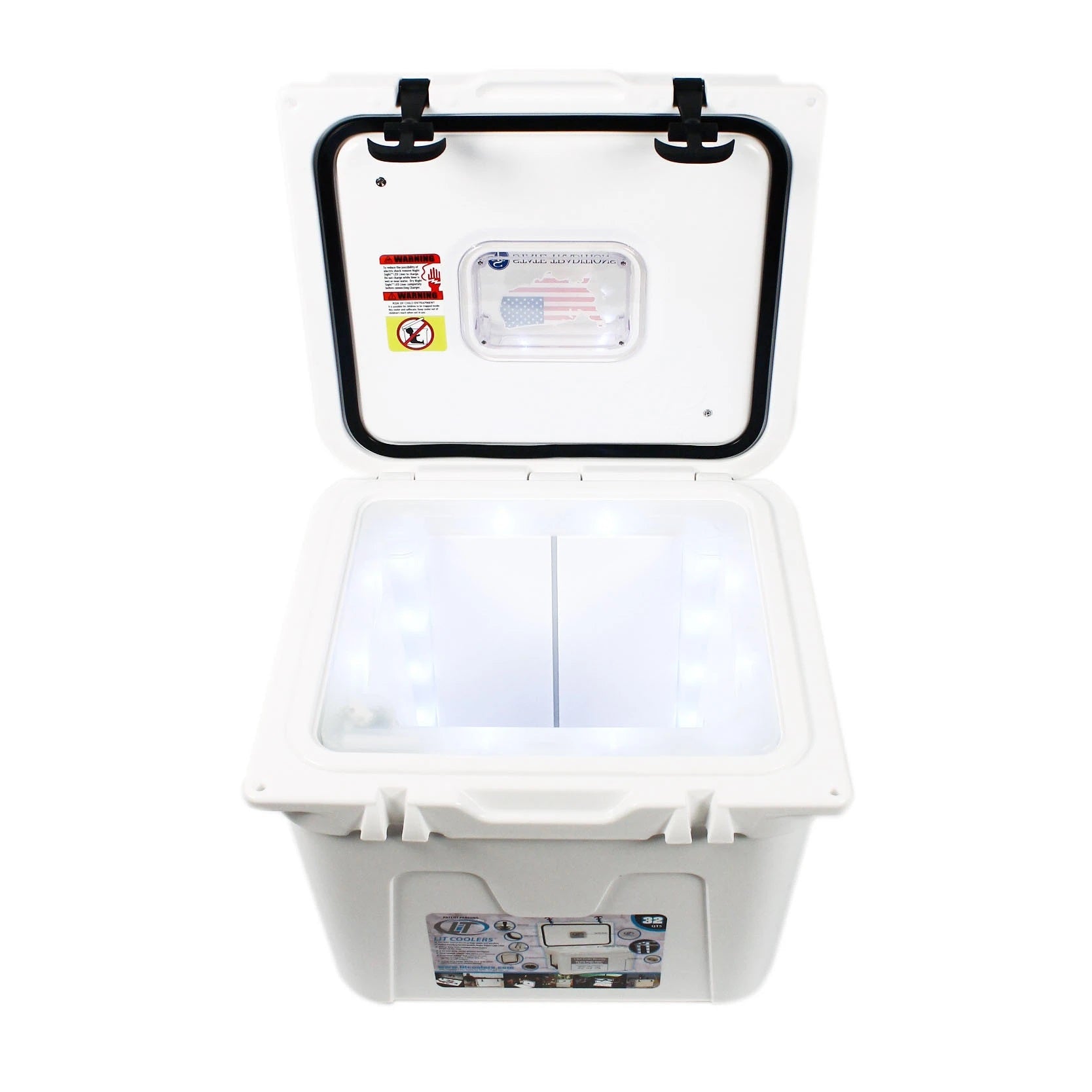 State Traditions America Cooler 32qt in White by Lit Coolers - Country Club Prep