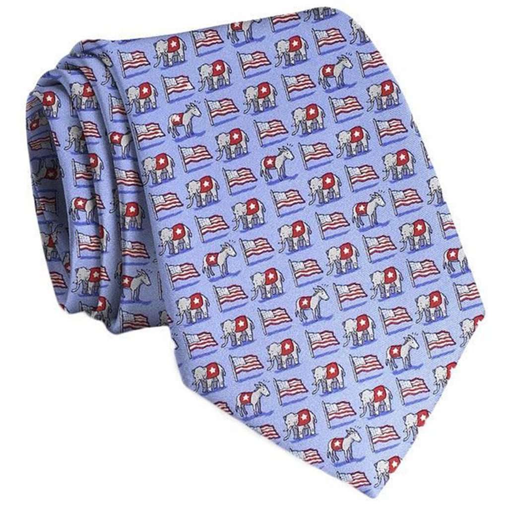 Surprise Party Neck Tie in Blue by Bird Dog Bay - Country Club Prep