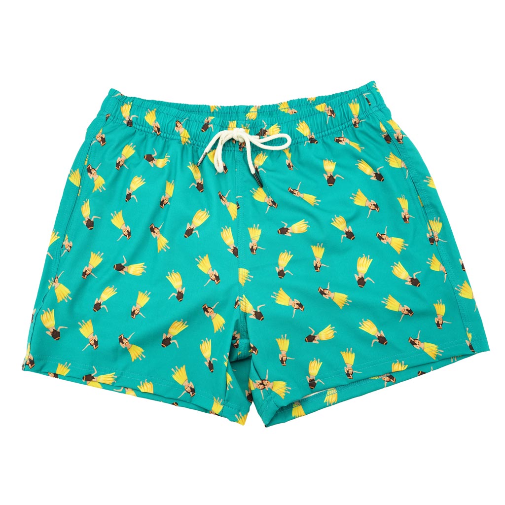 Hula Hula Swim Trunks by Two Left Feet - Country Club Prep