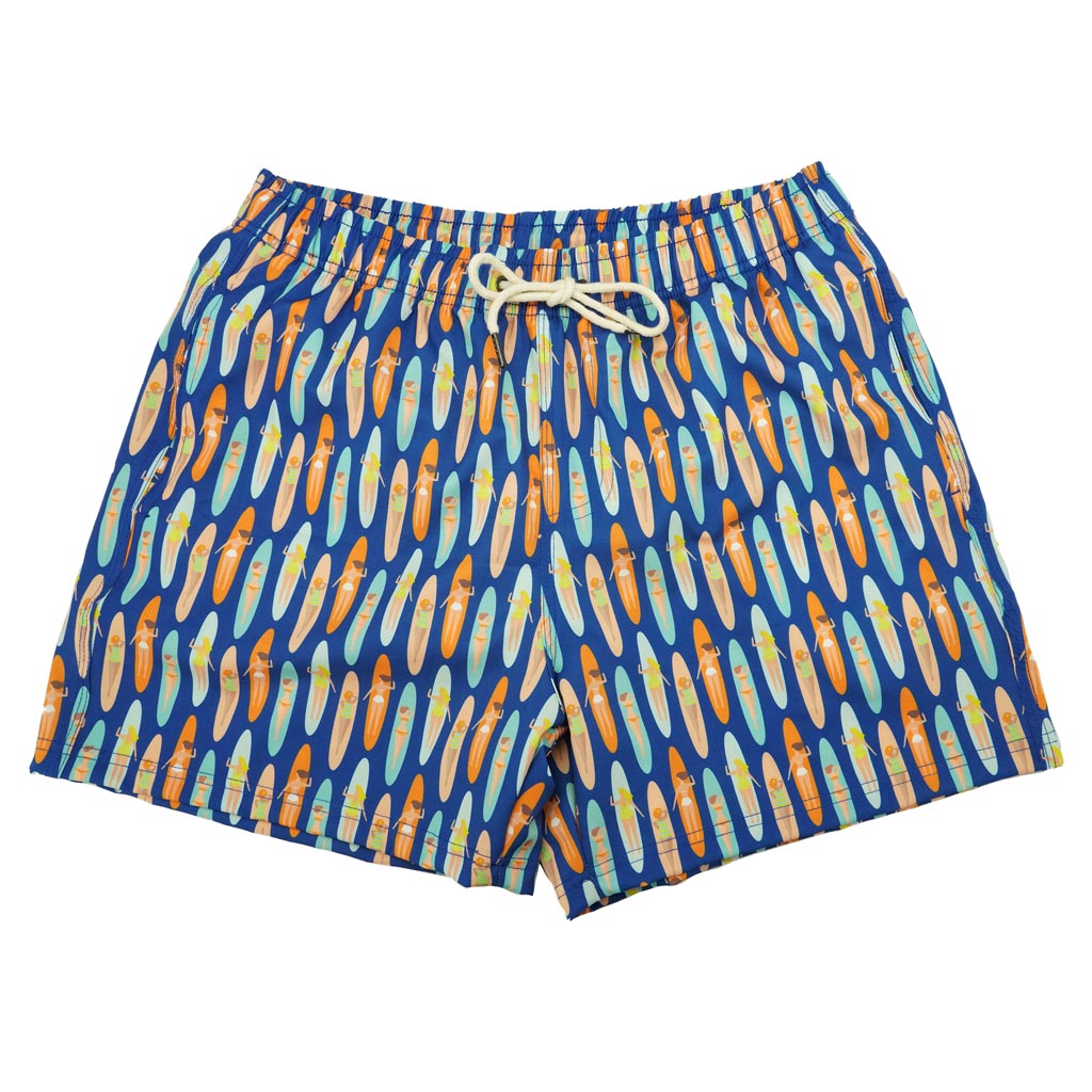Long Board Babes Swim Trunks by Two Left Feet - Country Club Prep