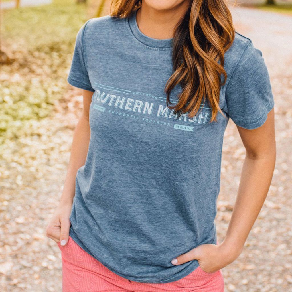 SEAWASH™ Rustic Trademark Crewneck Tee by Southern Marsh - Country Club Prep