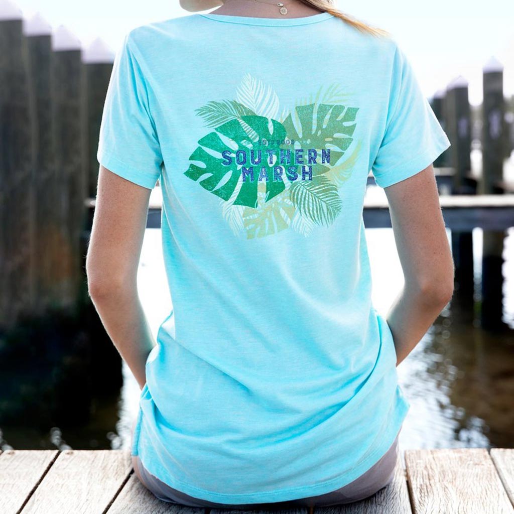 The Seawash Tropical Crewneck Tee by Southern Marsh - Country Club Prep