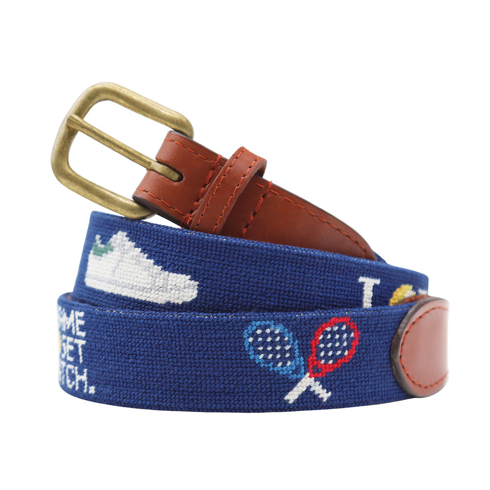 Tennis Life Needlepoint Belt by Smathers & Branson - Country Club Prep