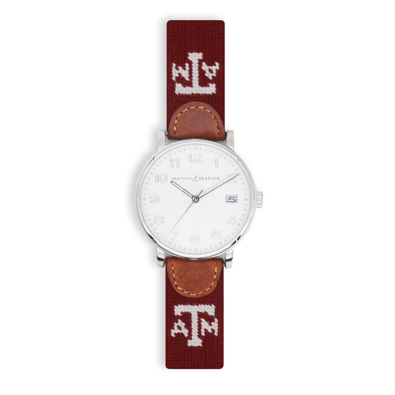 Texas A&M Needlepoint Watch by Smathers & Branson - Country Club Prep