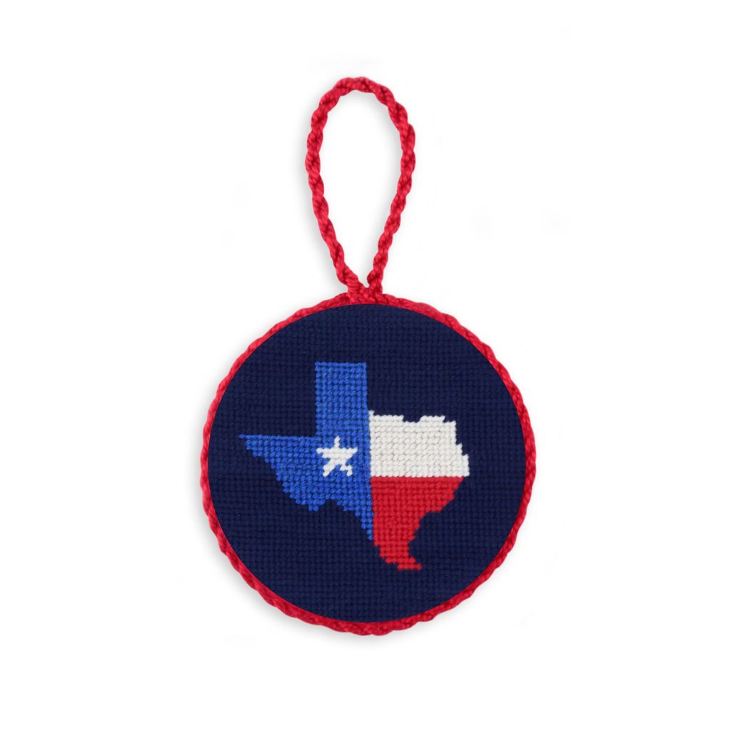 Texas Flag Map Needlepoint Ornament by Smathers & Branson - Country Club Prep