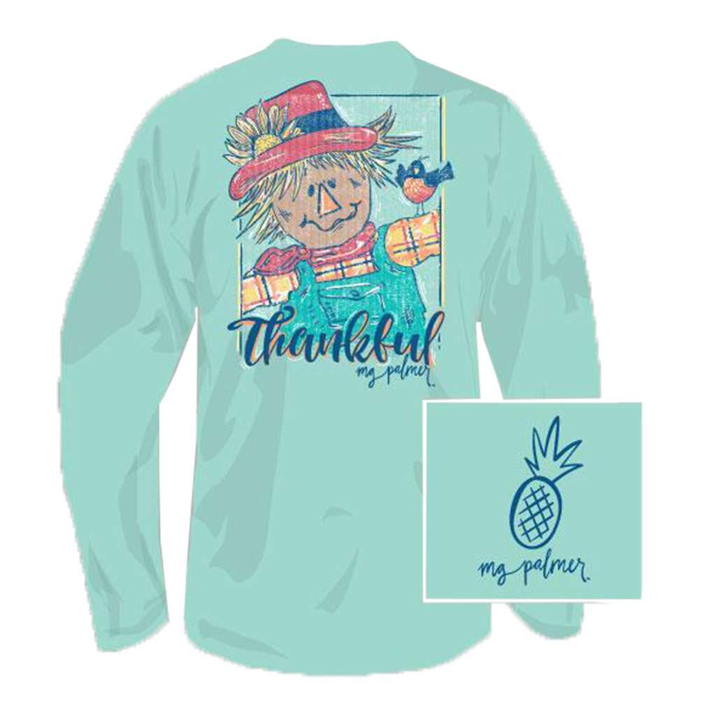 Thankful Long Sleeve Tee Shirt in Celadon by MG Palmer - Country Club Prep