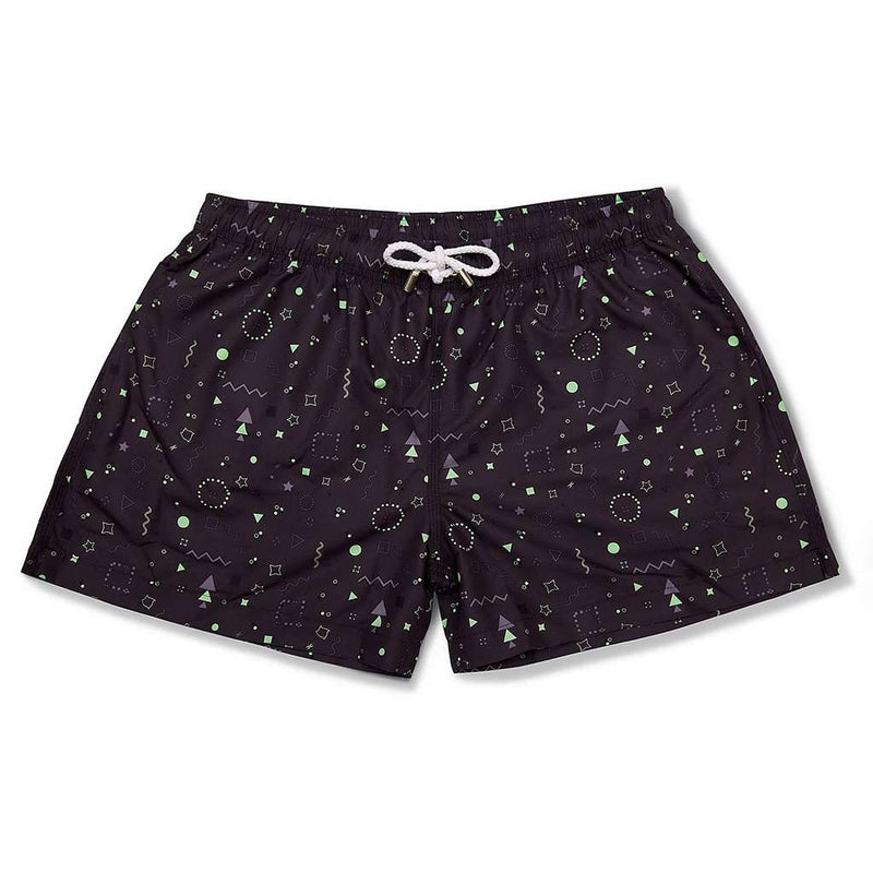 The Night Brights Swim Trunks in Black by Kennedy - Country Club Prep