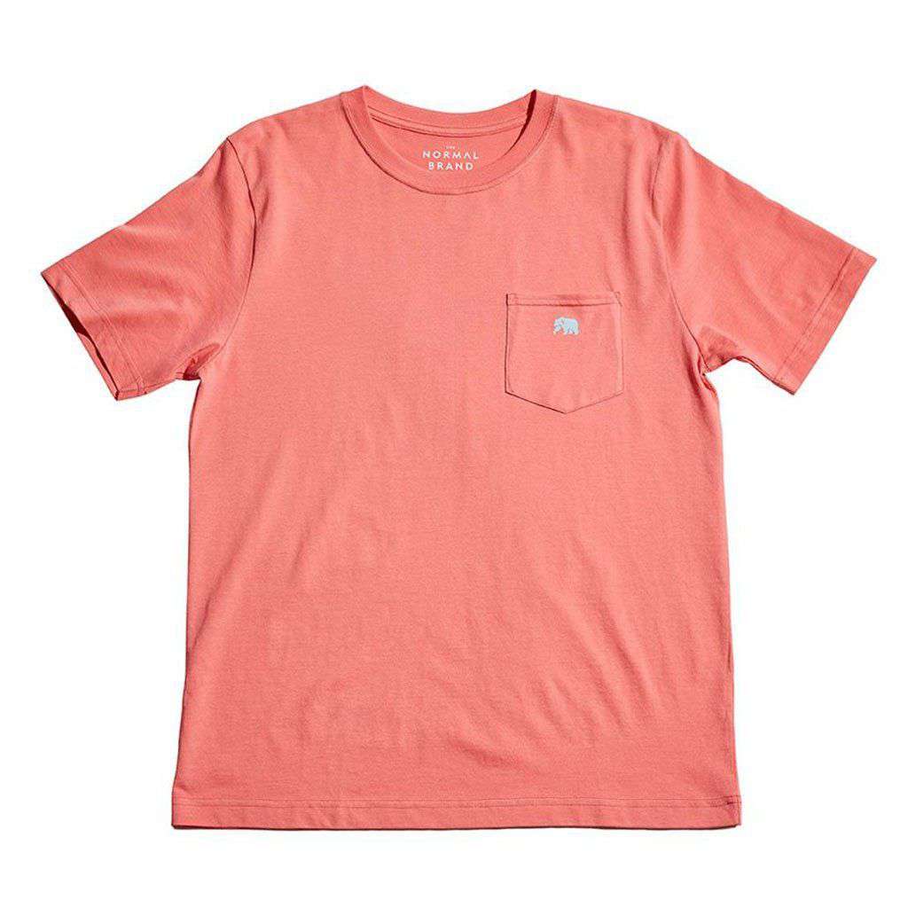 Circle Back Short Sleeve Pocket Tee in Sunrise & Blue by The Normal Brand - Country Club Prep