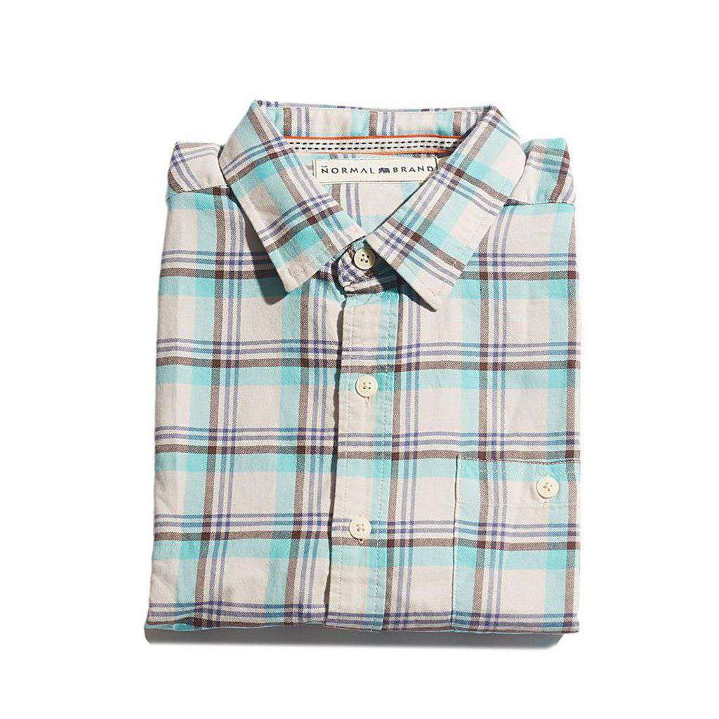 Clayton Twill Button Up in Pacific by The Normal Brand - Country Club Prep