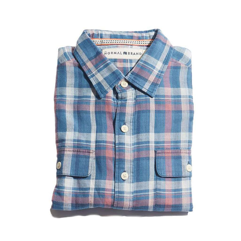 Double Cloth Indigo Check Button Up by The Normal Brand - Country Club Prep