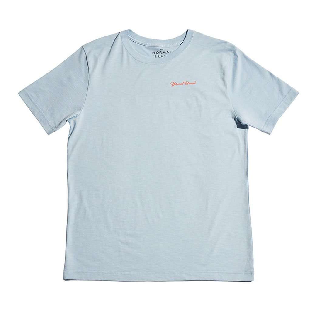 Industrial Logo Short Sleeve Tee in Sky & White by The Normal Brand - Country Club Prep