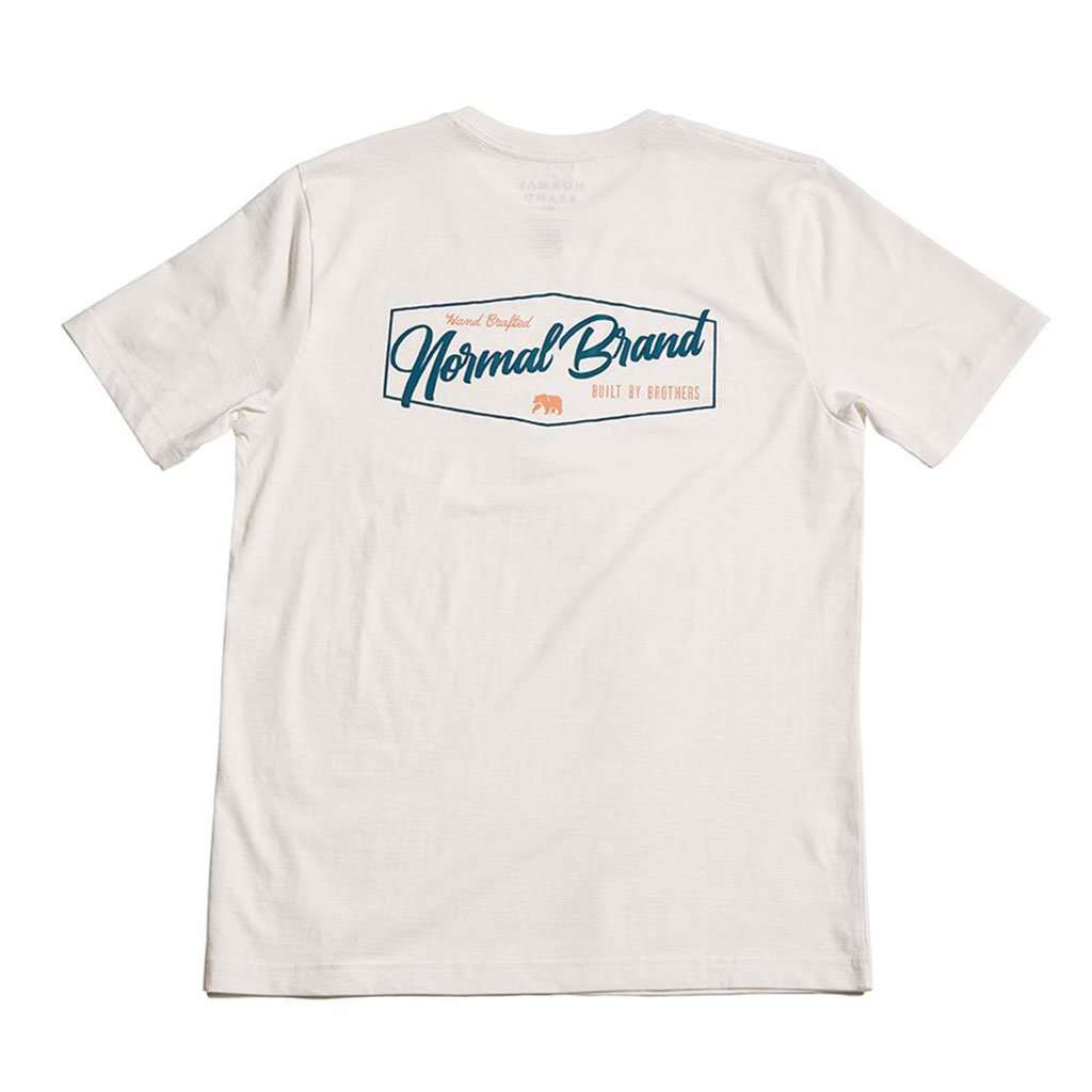 Industrial Logo Short Sleeve Tee in White & Navy by The Normal Brand - Country Club Prep