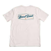 Industrial Logo Short Sleeve Tee in White & Navy by The Normal Brand - Country Club Prep
