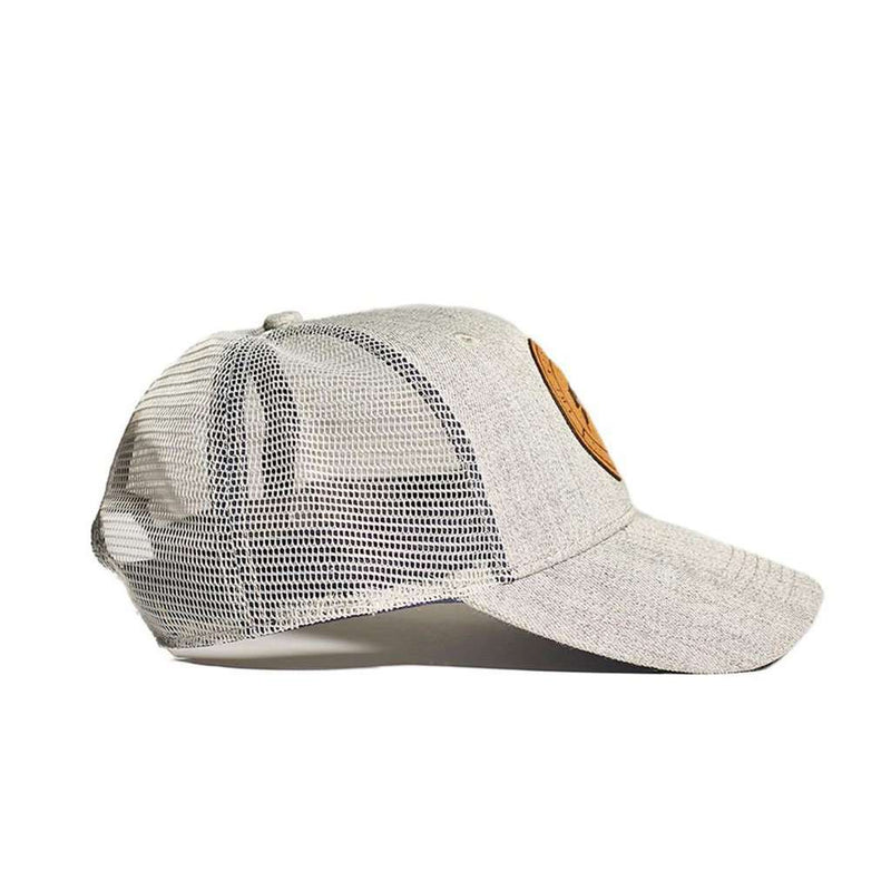 Leather Patch Trucker Cap in Grey by The Normal Brand - Country Club Prep