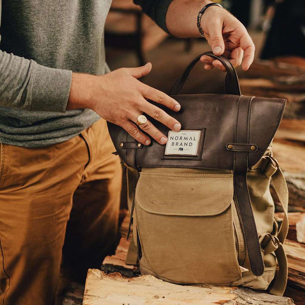 The Top Side Leather Backpack in Tan by The Normal Brand