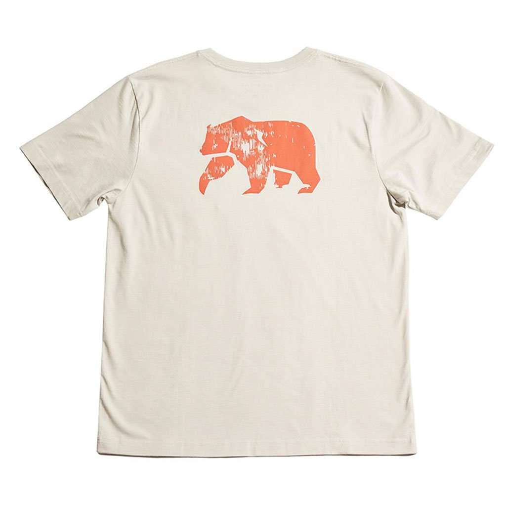 Worn in Bear Short Sleeve Pocket Tee in Grey & Sunrise by The Normal Brand - Country Club Prep