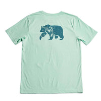 Worn in Bear Short Sleeve Pocket Tee in Mint & River by The Normal Brand - Country Club Prep