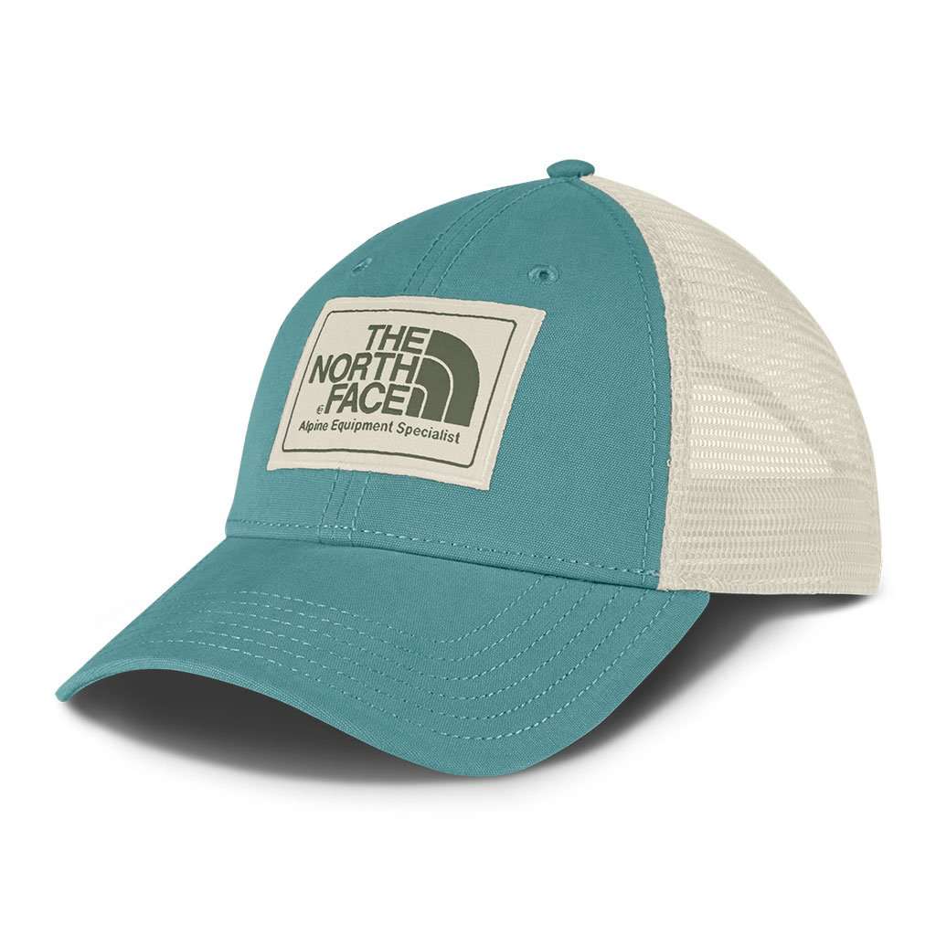 Mudder Trucker Hat in Bristol Blue, Vintage White & Four Leaf Clover by The North Face - Country Club Prep