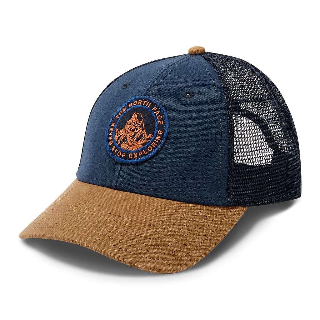 Patches Trucker Hat in Urban Navy & Cargo Khaki by The North Face - Country Club Prep