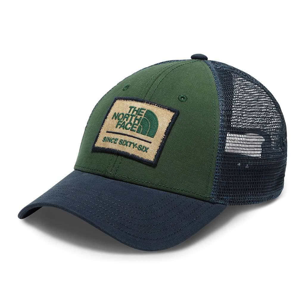 Patches Trucker Hat in Urban Navy, Smoke Pine & Vintage White by The North Face - Country Club Prep
