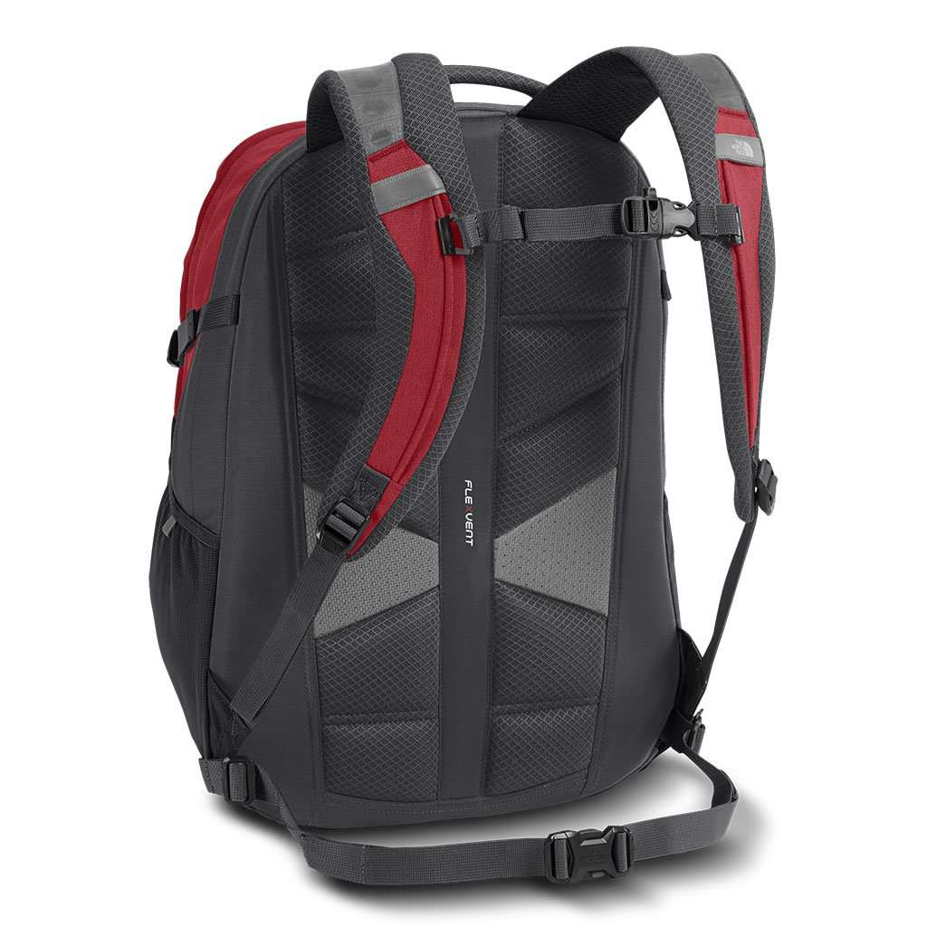 black white and red north face backpack The North Face Recon Backpack in Rage Red & Asphalt Grey – Country Club Prep