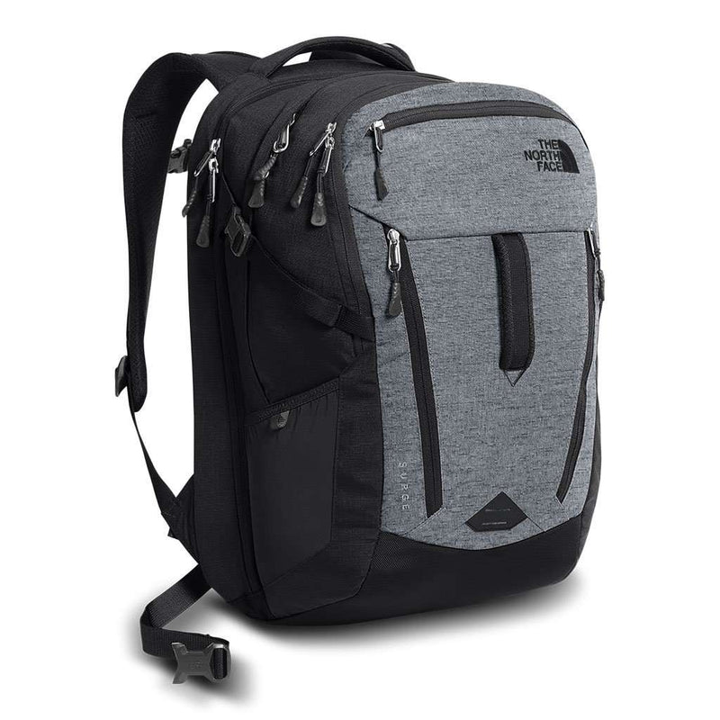 Surge Backpack in Mid Grey & Asphalt Grey Melange by The North Face Mid Grey & Asphalt Grey Melange