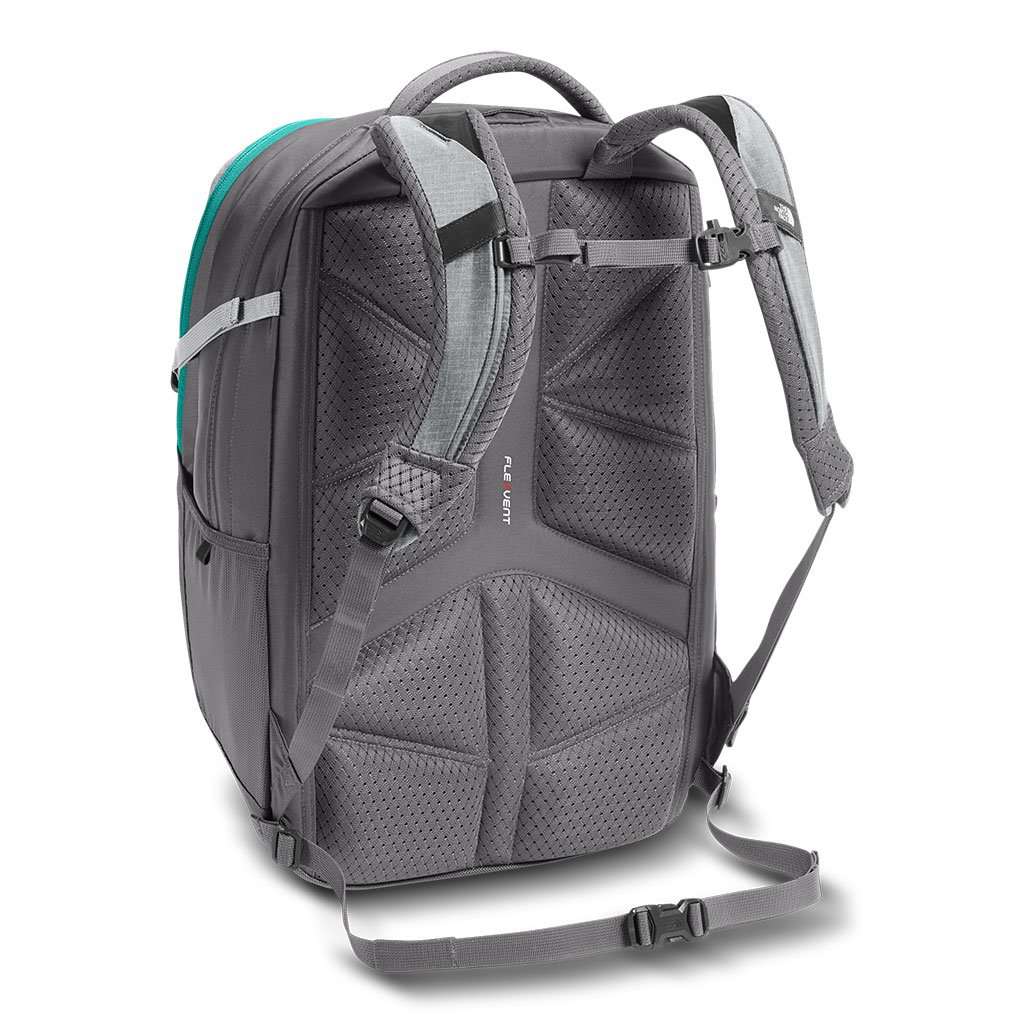 Women's Recon Backpack in Glacier Grey White Heather & Pool Green by The North Face - Country Club Prep