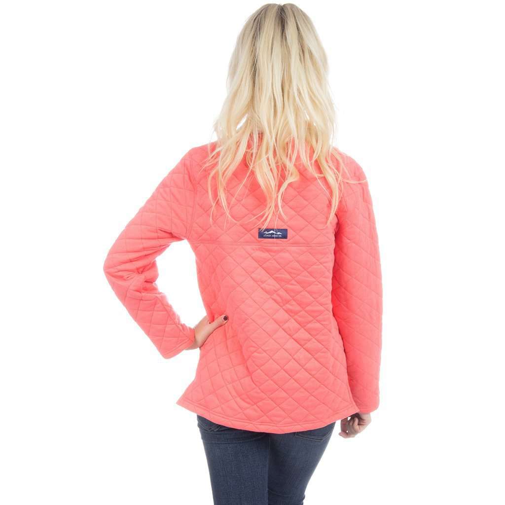 The Lawson Quilted Pullover in Coral by Lauren James - Country Club Prep