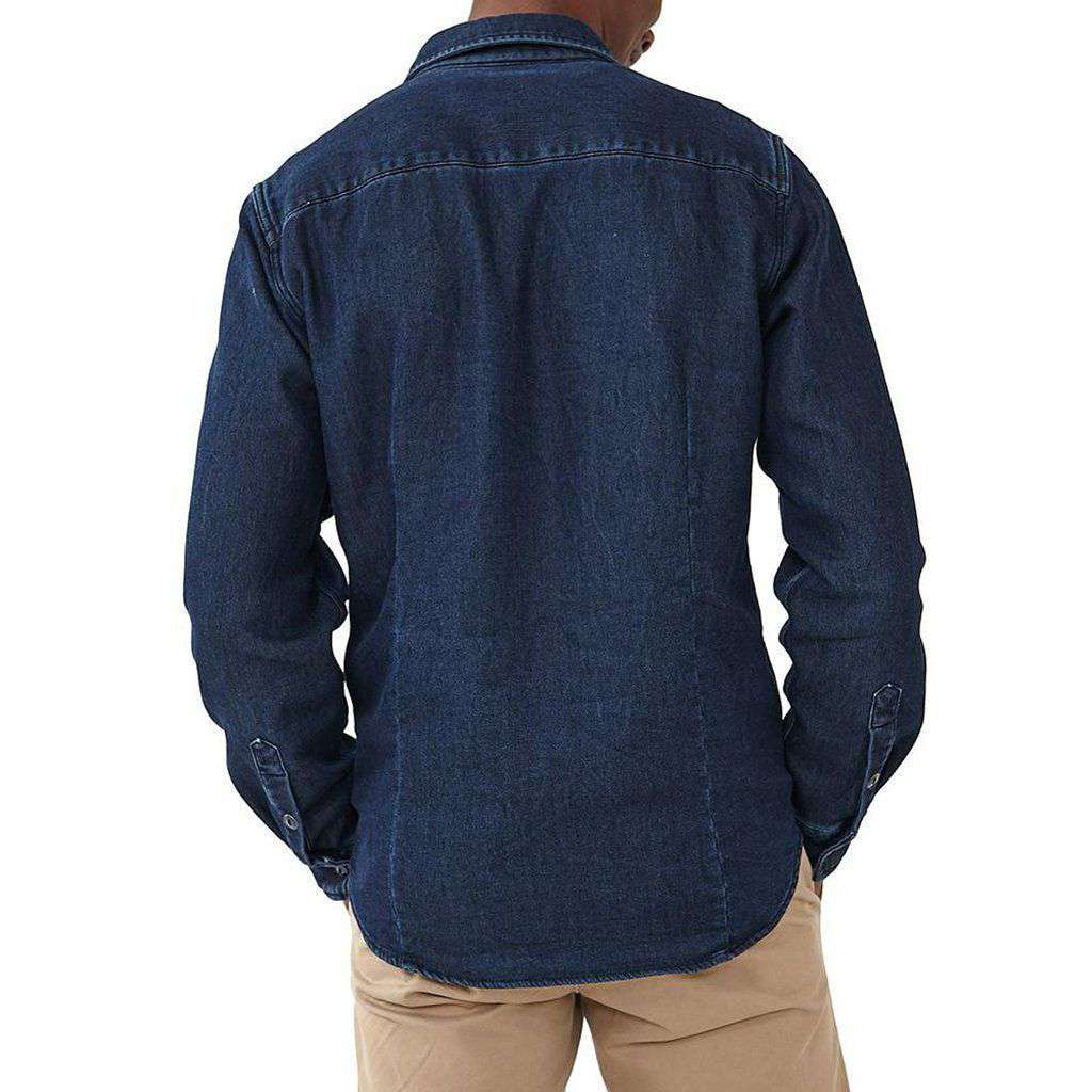 Big Jake Indigo Knit Shirt Jacket in Dark Indigo by The Normal Brand - Country Club Prep