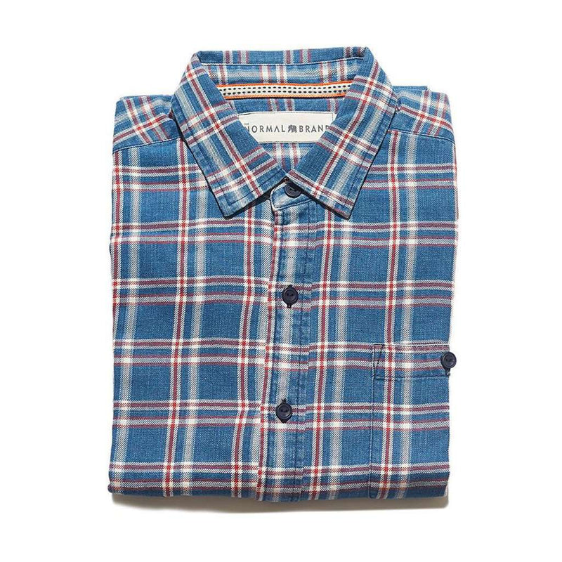 Frankfort Indigo Plaid Button Up Shirt by The Normal Brand - Country Club Prep