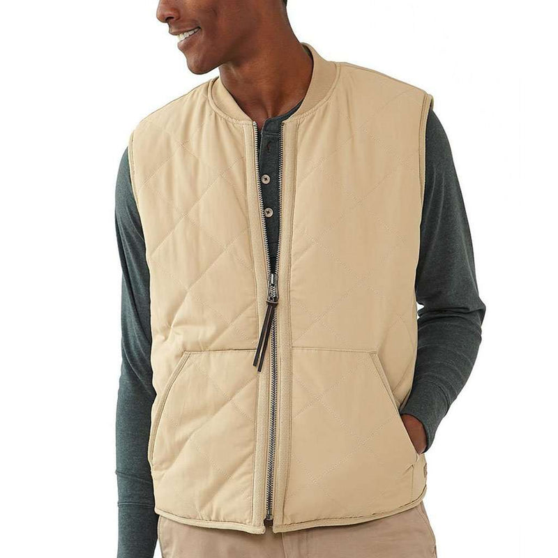 Lincoln Sherpa Lined Vest in Dune by The Normal Brand - Country Club Prep