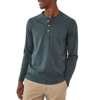 Long Sleeve Puremeso Henley Tee in Green Gables by The Normal Brand - Country Club Prep