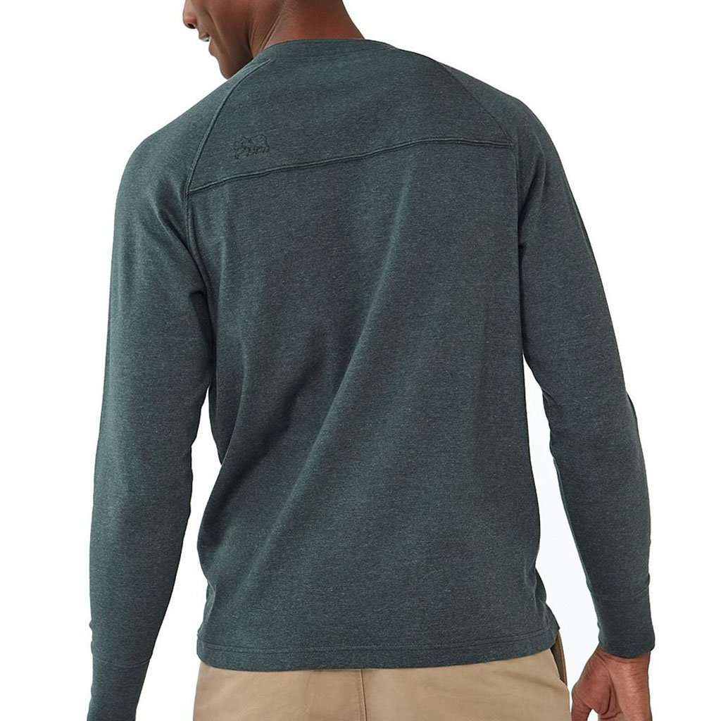 Long Sleeve Puremeso Henley Tee in Green Gables by The Normal Brand - Country Club Prep