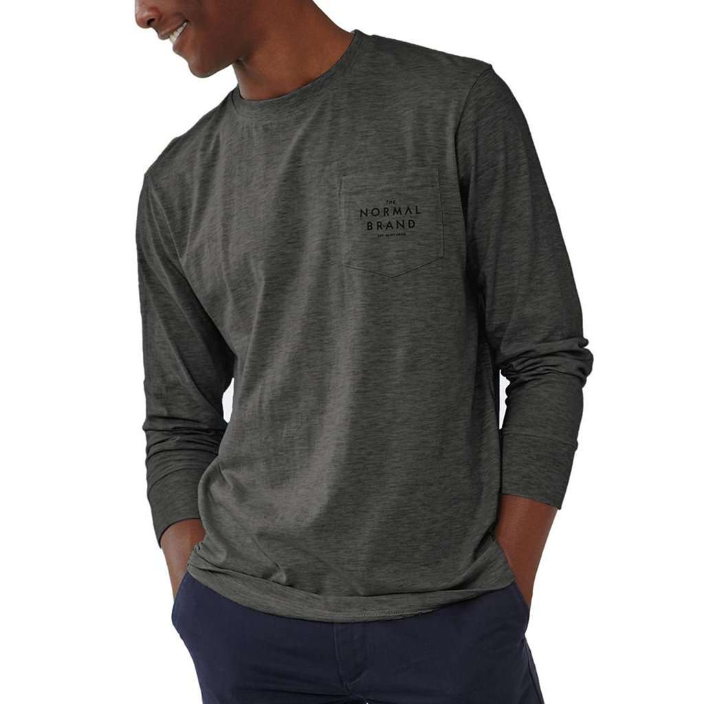 Long Sleeve Vintage Bear T in Tri Blend Grey by The Normal Brand - Country Club Prep