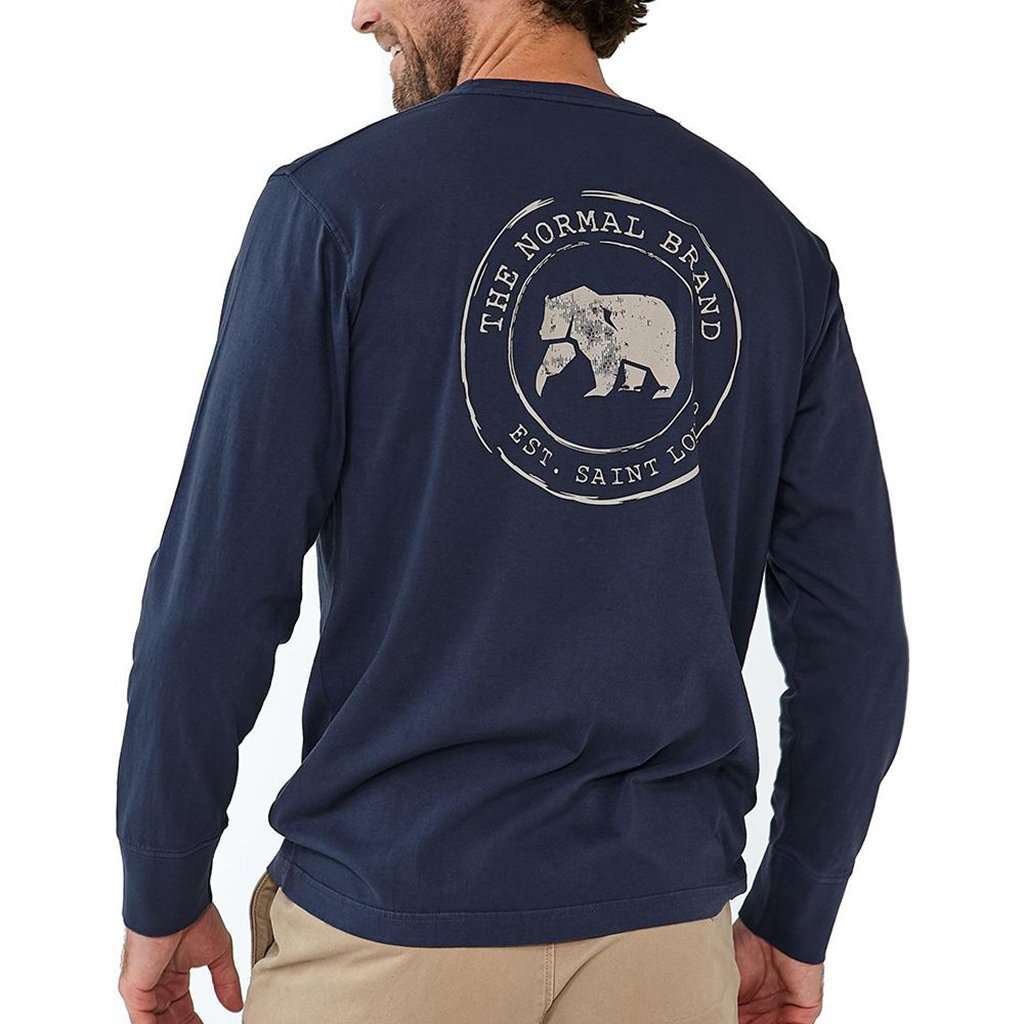 Long Sleeve Vintage Circle Back T in Navy by The Normal Brand - Country Club Prep