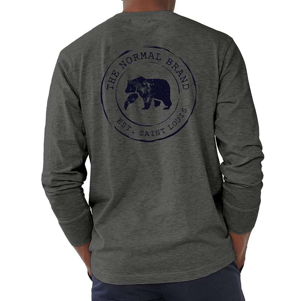The Normal Brand Long Sleeve Vintage Circle Back T in Tri Blend Grey ...
