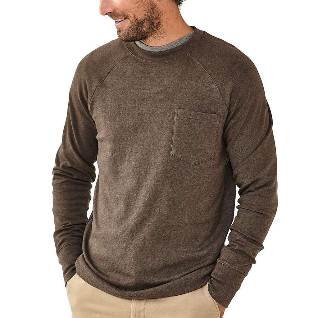 Puremeso Crew Pullover in Brown by The Normal Brand - Country Club Prep