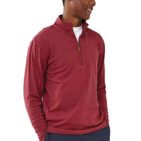 Puremeso Quarter Zip Pullover in Tibetan Red by The Normal Brand - Country Club Prep