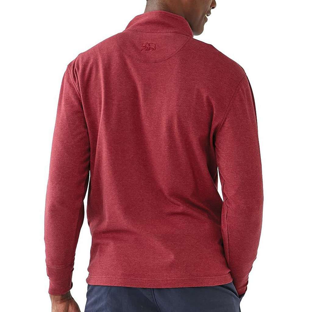 Puremeso Quarter Zip Pullover in Tibetan Red by The Normal Brand - Country Club Prep