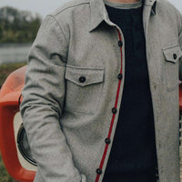 Senior Wool Shirt Jacket in Ash by The Normal Brand - Country Club Prep