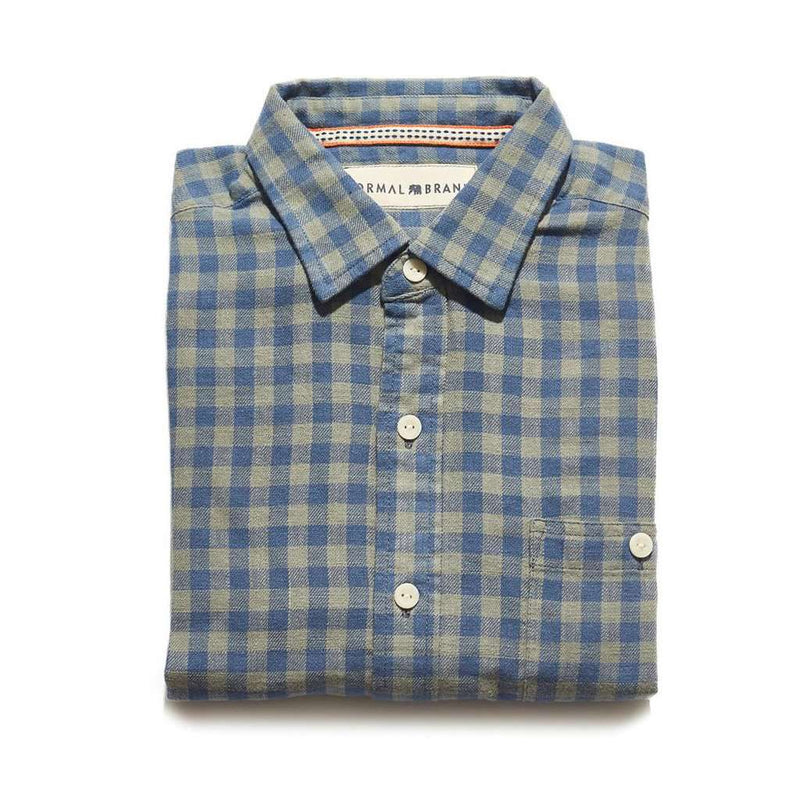 Stephen Indigo Gingham Button Up Shirt by The Normal Brand - Country Club Prep