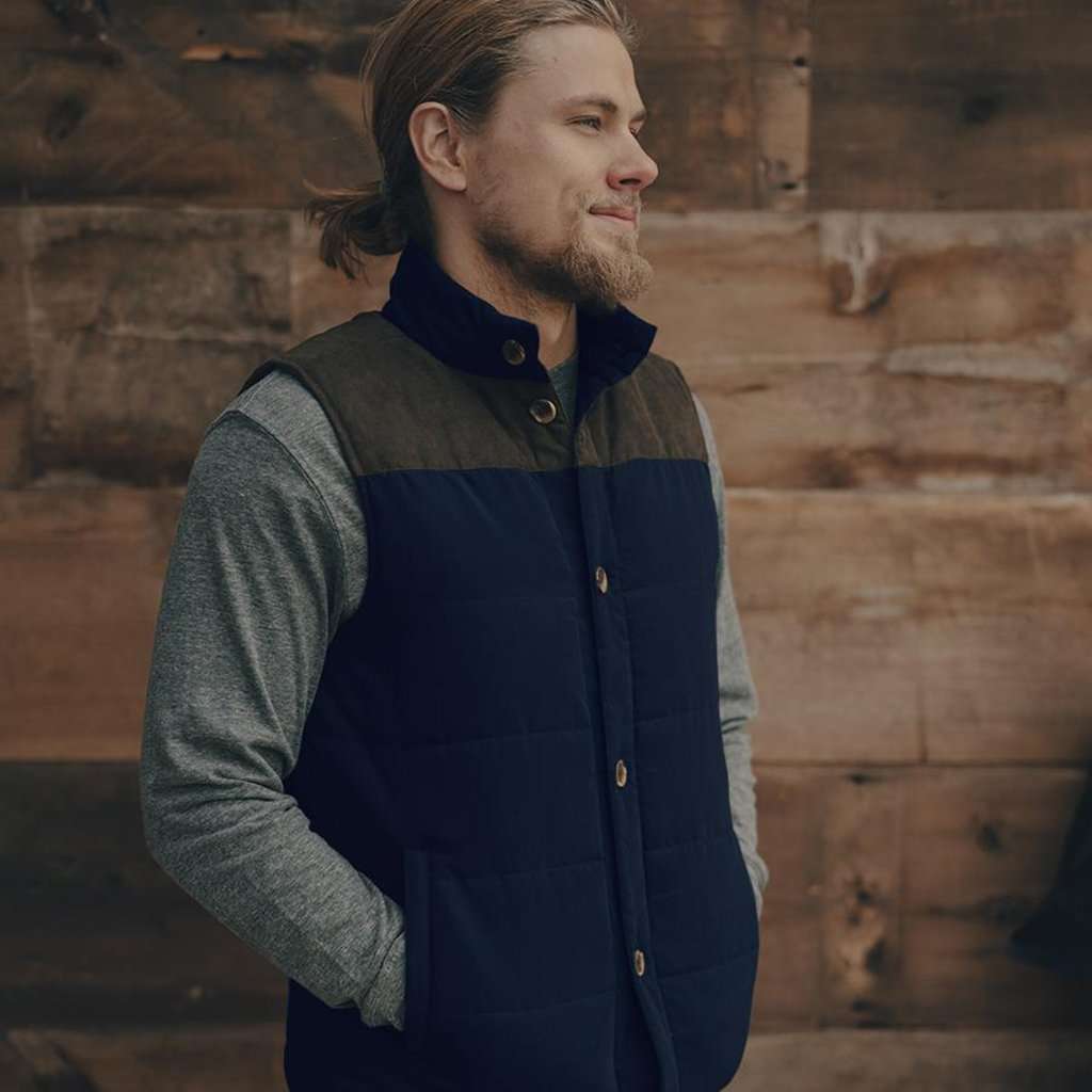 Uptown Button Vest in Navy by The Normal Brand - Country Club Prep